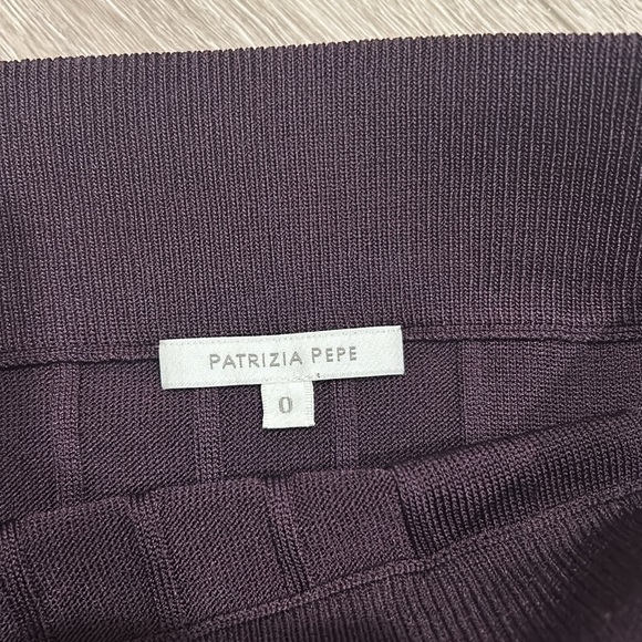Patrizia Pepe Knit Pencil Skirt Plum w Side Slit Size 0 Bodycon Midi - Picture 4 of 5